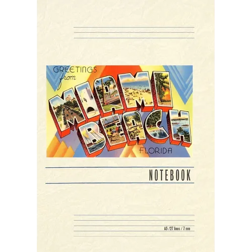 Vintage Lined Notebook Greetings from Miami Beach