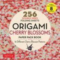 Origami Cherry Blossoms Paper Pack Book: 256 Double-Sided Folding Sheets with 16 Different Cherry Blossom Patterns with Solid Colors on the Back (Incl