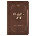Walking with God Devotional - Brown Faux Leather Daily Devotional for Men & Women 365 Daily Devotions