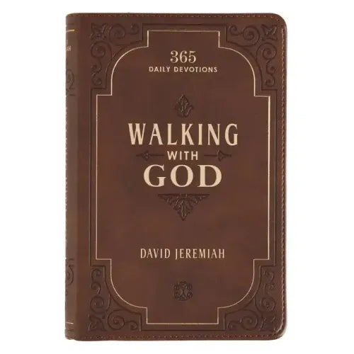 Walking with God Devotional - Brown Faux Leather Daily Devotional for Men & Women 365 Daily Devotions