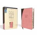 Niv, Premium Gift Bible, Leathersoft, Pink/Brown, Red Letter Edition, Indexed, Comfort Print