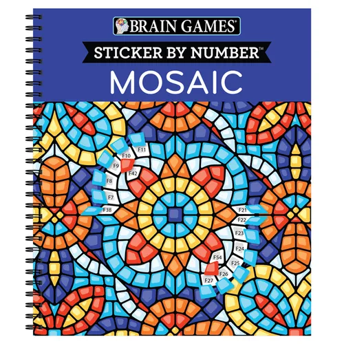 Brain Games - Sticker by Number: Mosaic (20 Complex Images to Sticker)