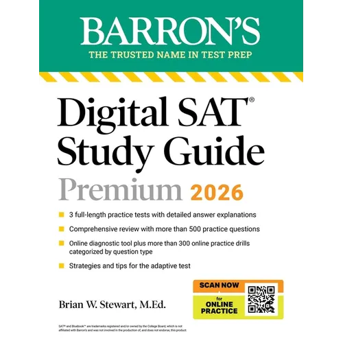 Digital SAT Study Guide Premium, 2026: 3 Practice Tests + Comprehensive Review + Online Practice